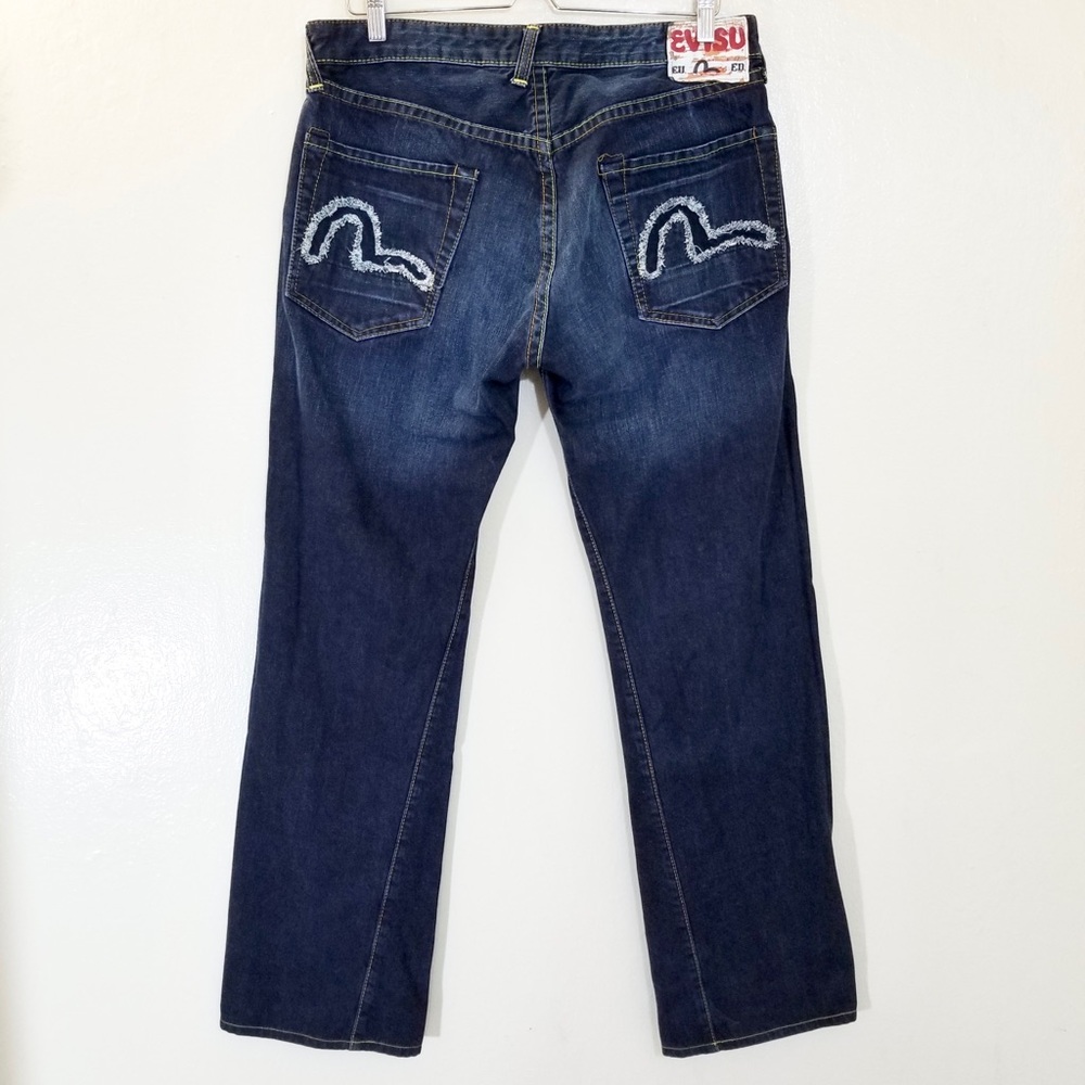 Evisu Mens Jeans Boot Cut Dark Blue Size W33 Italy